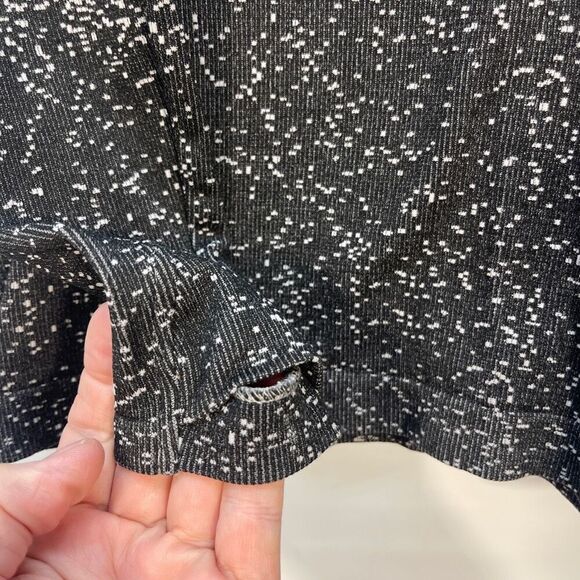 Athleta Black Gray Flurry Blizzard Gradient Thumbhole Turtleneck Shirt Small - Picture 2 of 5